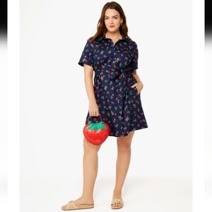 Kate Spade tossed strawberry shirt dress size M